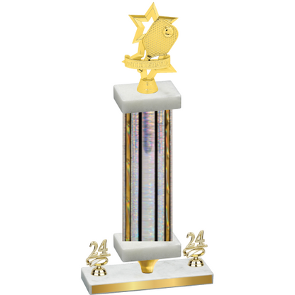 Premium Single Silver Glacier Year Pickleball Trophy