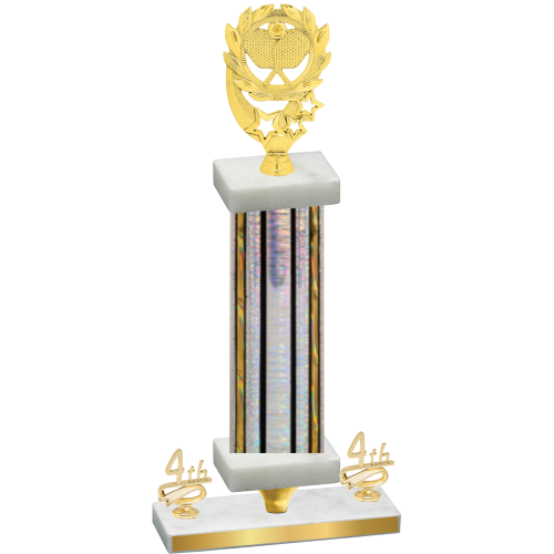 Premium Single Silver Glacier Fourth Place Pickleball Trophy