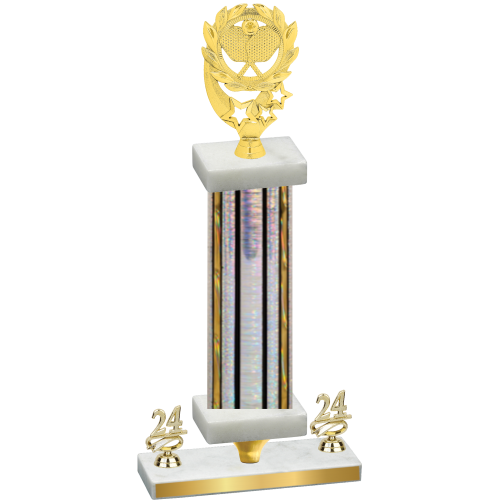 Premium Single Silver Glacier Year Pickleball Trophy