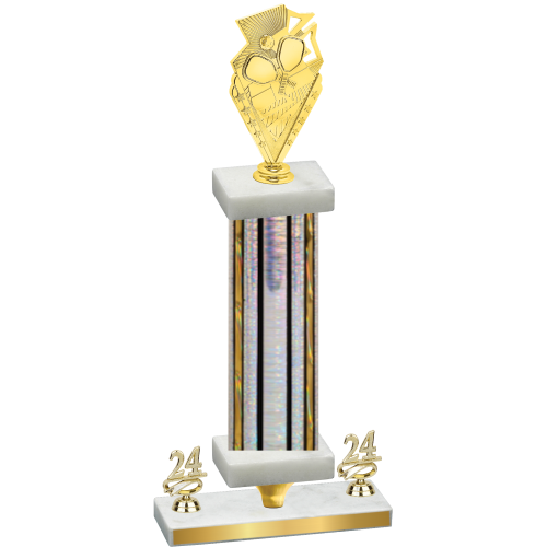 Premium Single Silver Glacier Year Pickleball Trophy