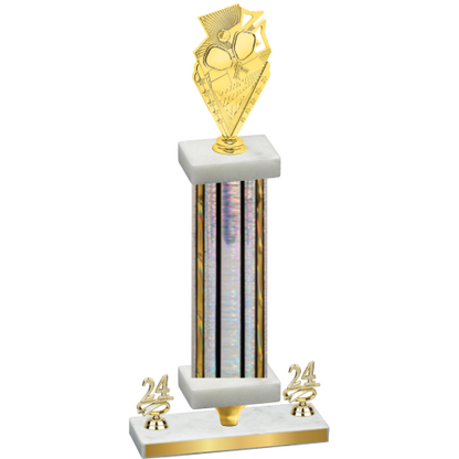 Premium Single Silver Glacier Year Pickleball Trophy