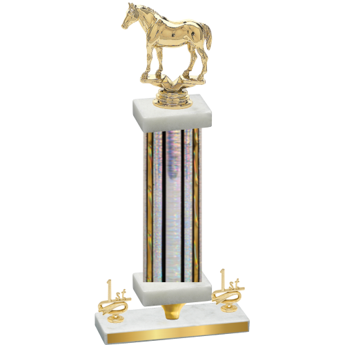 Premium Single Silver Glacier First Place Horses Trophy