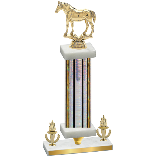 Premium Single Silver Glacier Victory Horses Trophy