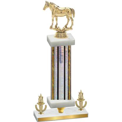 Premium Single Silver Glacier Victory Horses Trophy