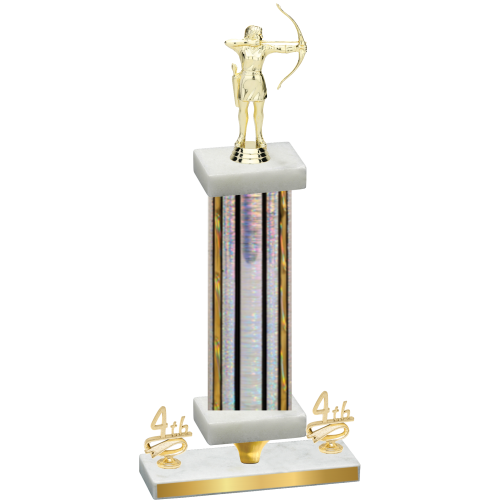 Premium Single Silver Glacier Fourth Place Archery Trophy