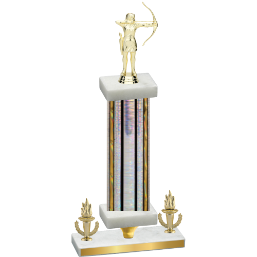 Premium Single Silver Glacier Victory Archery Trophy