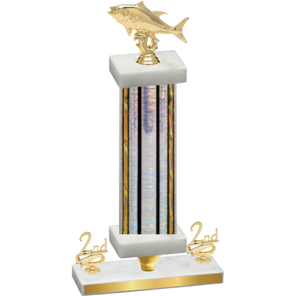 Premium Single Silver Glacier Second Place Fishing Trophy