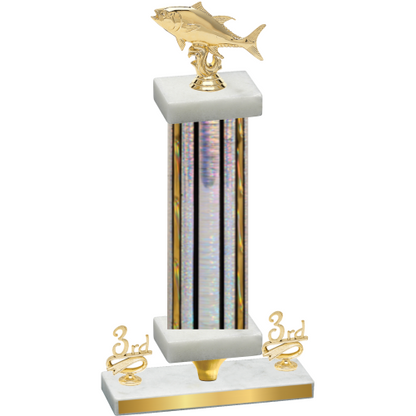 Premium Single Silver Glacier Third Place Fishing Trophy