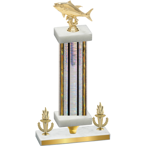 Premium Single Silver Glacier Victory Fishing Trophy