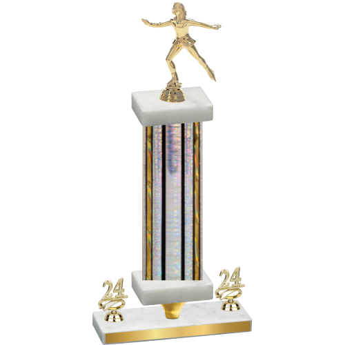 Premium Single Silver Glacier Year Skater Trophy