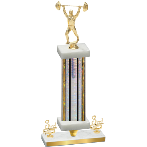 Premium Single Silver Glacier Third Place Weights Trophy