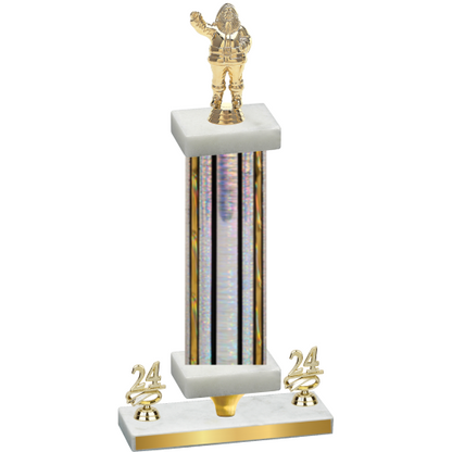 Premium Single Silver Glacier Year Holiday Trophy