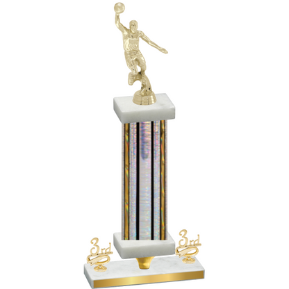 Premium Single Silver Glacier Third Place Basketball Trophy