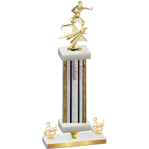 Premium Single Silver Glacier Third Place Flag Football Trophy