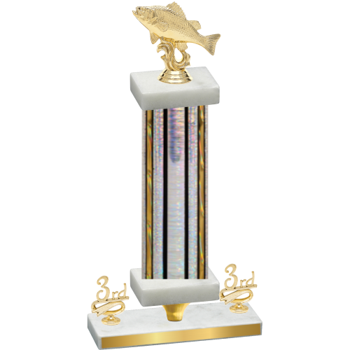 Premium Single Silver Glacier Third Place Fishing Trophy