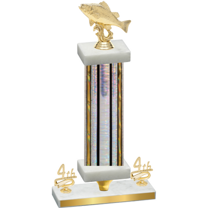 Premium Single Silver Glacier Fourth Place Fishing Trophy