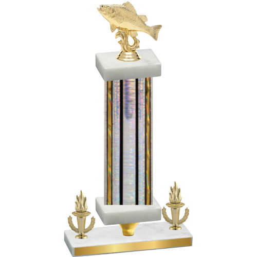 Premium Single Silver Glacier Victory Fishing Trophy