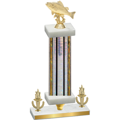 Premium Single Silver Glacier Victory Fishing Trophy