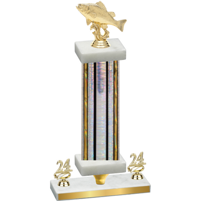 Premium Single Silver Glacier Year Fishing Trophy