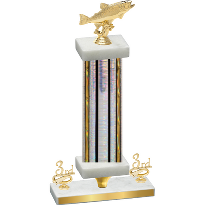 Premium Single Silver Glacier Third Place Fishing Trophy