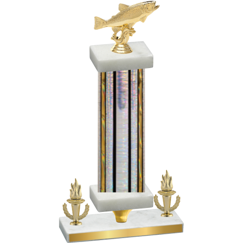 Premium Single Silver Glacier Victory Fishing Trophy