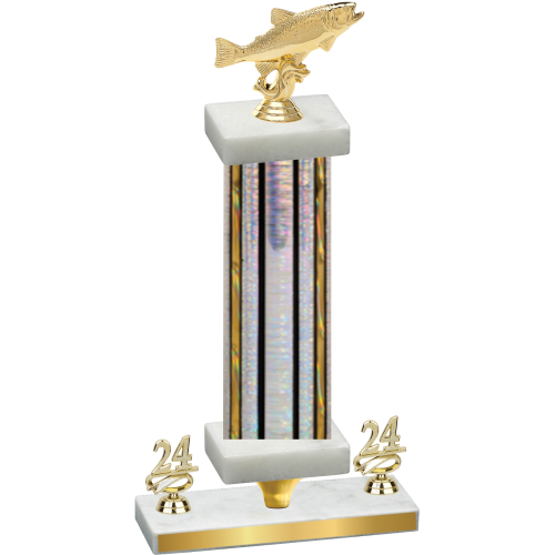 Premium Single Silver Glacier Year Fishing Trophy