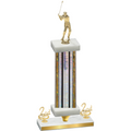 Premium Single Silver Glacier Second Place Golf Trophy