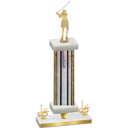 Premium Single Silver Glacier First Place Golf Trophy