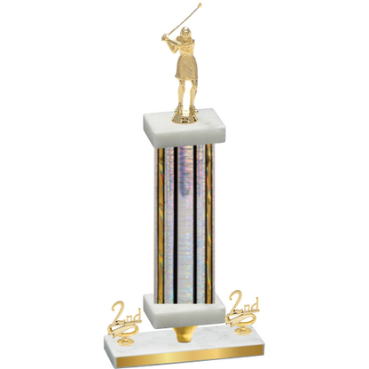 Premium Single Silver Glacier Second Place Golf Trophy