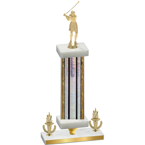 Premium Single Silver Glacier Victory Golf Trophy