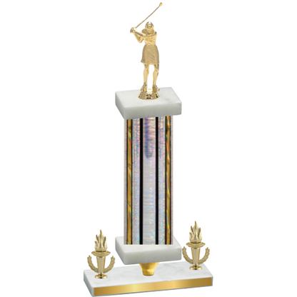 Premium Single Silver Glacier Victory Golf Trophy