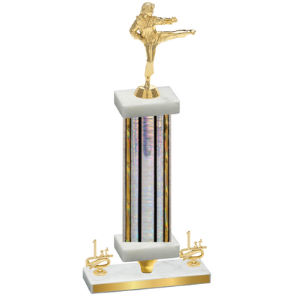 Premium Single Silver Glacier First Place Karate Trophy