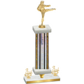 Premium Single Silver Glacier Third Place Karate Trophy