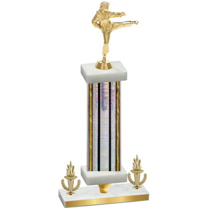 Premium Single Silver Glacier Victory Karate Trophy