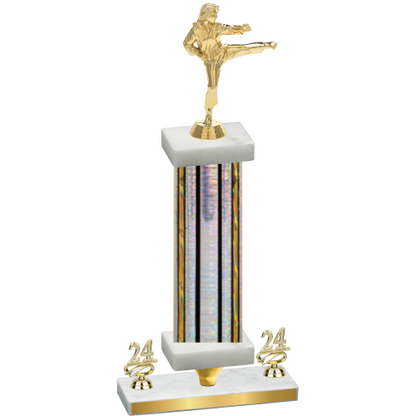 Premium Single Silver Glacier Year Karate Trophy