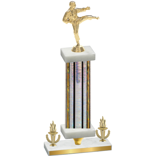 Premium Single Silver Glacier Victory Karate Trophy