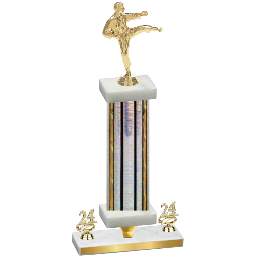 Premium Single Silver Glacier Year Karate Trophy