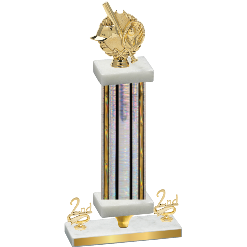 Premium Single Silver Glacier Second Place Baseball Trophy