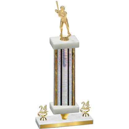 Premium Single Silver Glacier Year Baseball Trophy