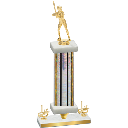 Premium Single Silver Glacier First Place Softball Trophy