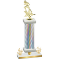Premium Single Silver Carbon Fiber Fourth Place Football Trophy