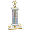Premium Single Silver Carbon Fiber First Place Soccer Trophy