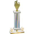 Premium Single Silver Carbon Fiber Fourth Place Rugby Trophy