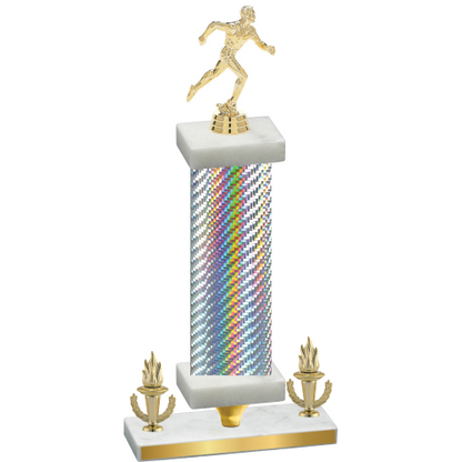 Premium Single Silver Carbon Fiber Victory Running Trophy