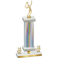 Premium Single Silver Carbon Fiber Year Tennis Trophy