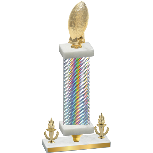 Premium Single Silver Carbon Fiber Victory Football Trophy