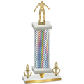 Premium Single Silver Carbon Fiber Victory Wrestling Trophy