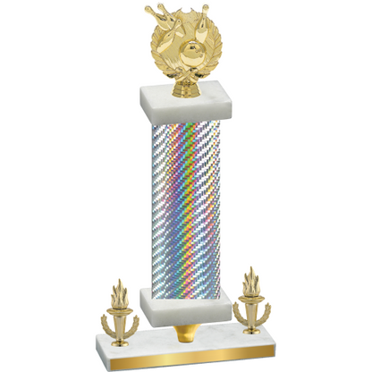 Premium Single Silver Carbon Fiber Victory Bowling Trophy