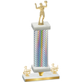 Premium Single Silver Carbon Fiber Third Place Volleyball Trophy