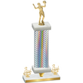 Premium Single Silver Carbon Fiber Third Place Volleyball Trophy